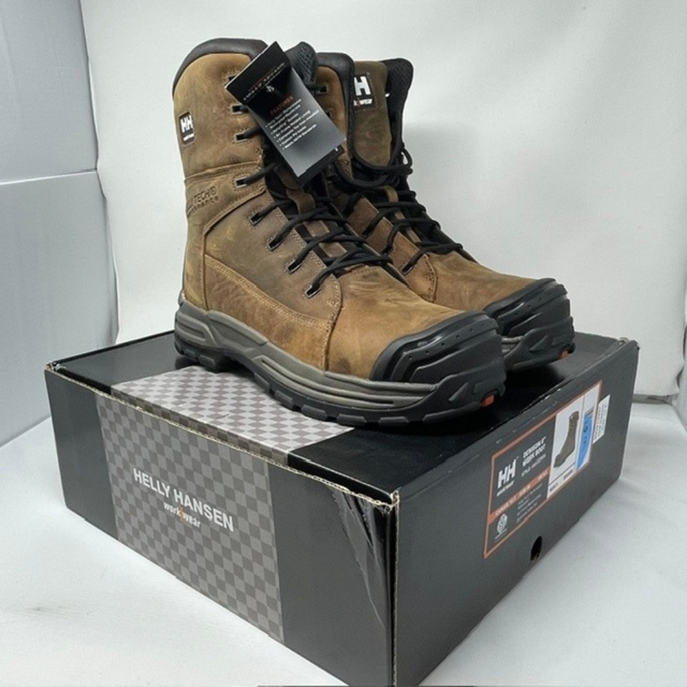 Helly Hansen Denison 8 Work Boot Brown Leather Composite Toe HHF209004 Size 10.5